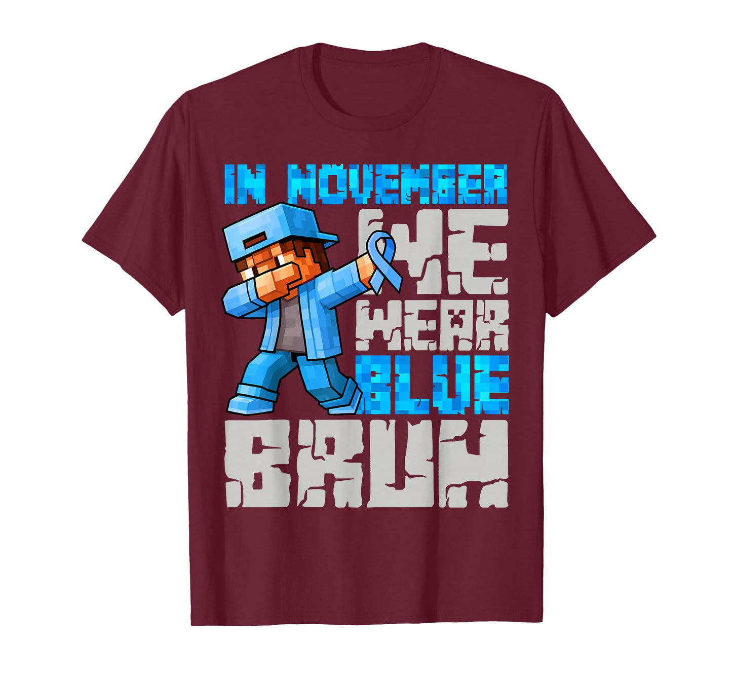 Bruh We Wear Blue Diabetes Awareness Game Pixel Boys Type 1 T-Shirt