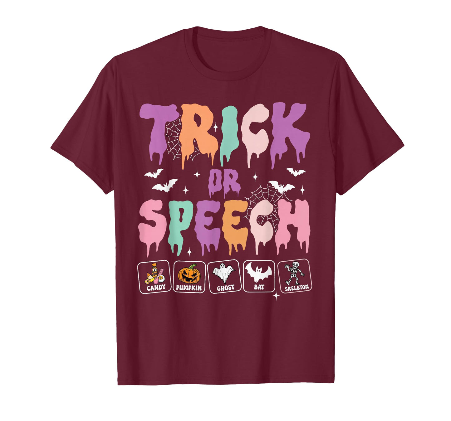 Trick or Speech Retro SLP Halloween Speech Therapy Halloween T-Shirt