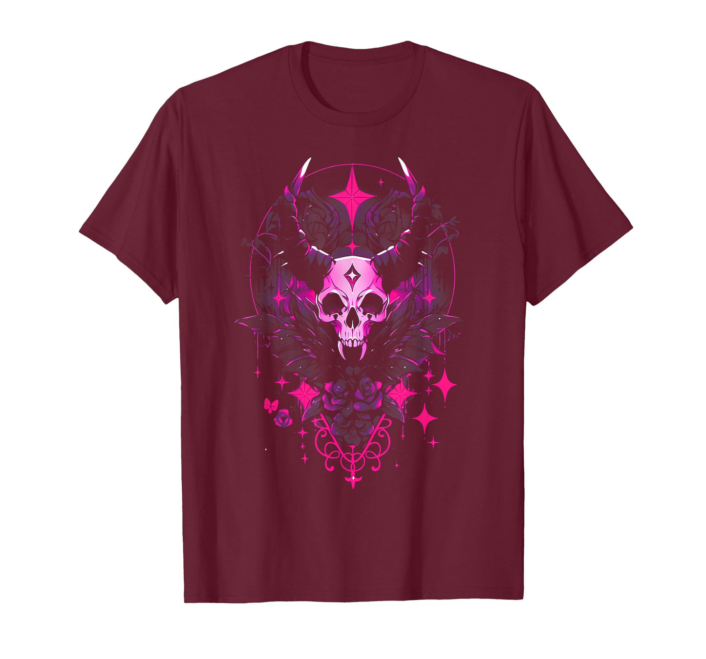 Pastel Goth Creepy Cute Yami Kawaii Spooky Gothic Skull T-Shirt
