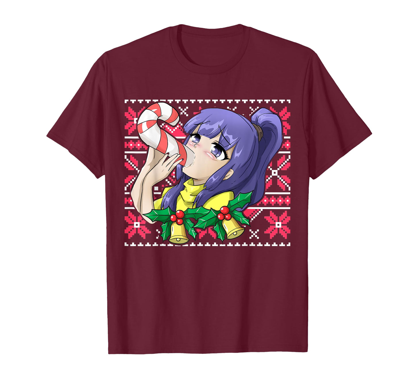 Ugly Christmas Otaku Ahegao Christmas Ecchi Etchi Hentai T-Shirt