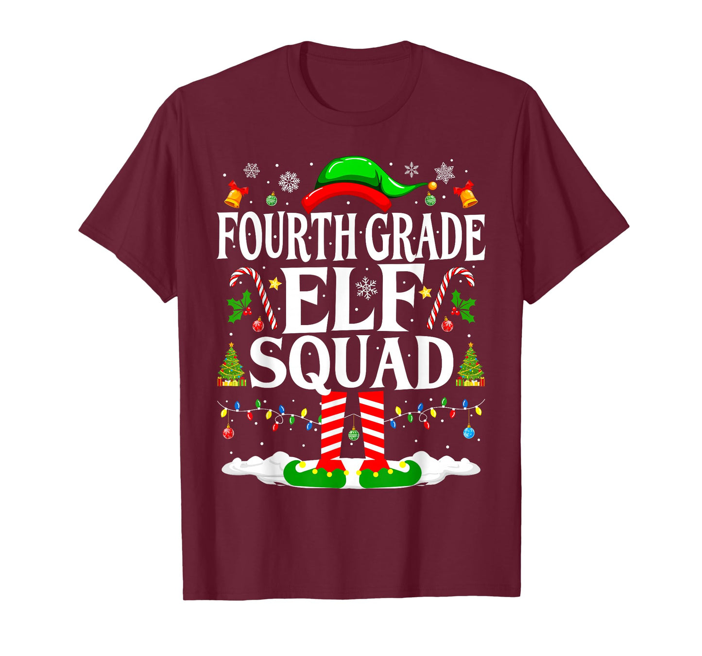 4th Grade Elf Squad Xmas Funny Christmas Fourth Grade Elf T-Shirt