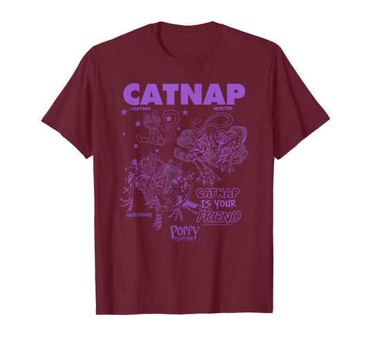 Poppy Playtime Catnap Is Your Friend Cartoon Monster Poster T-Shirt