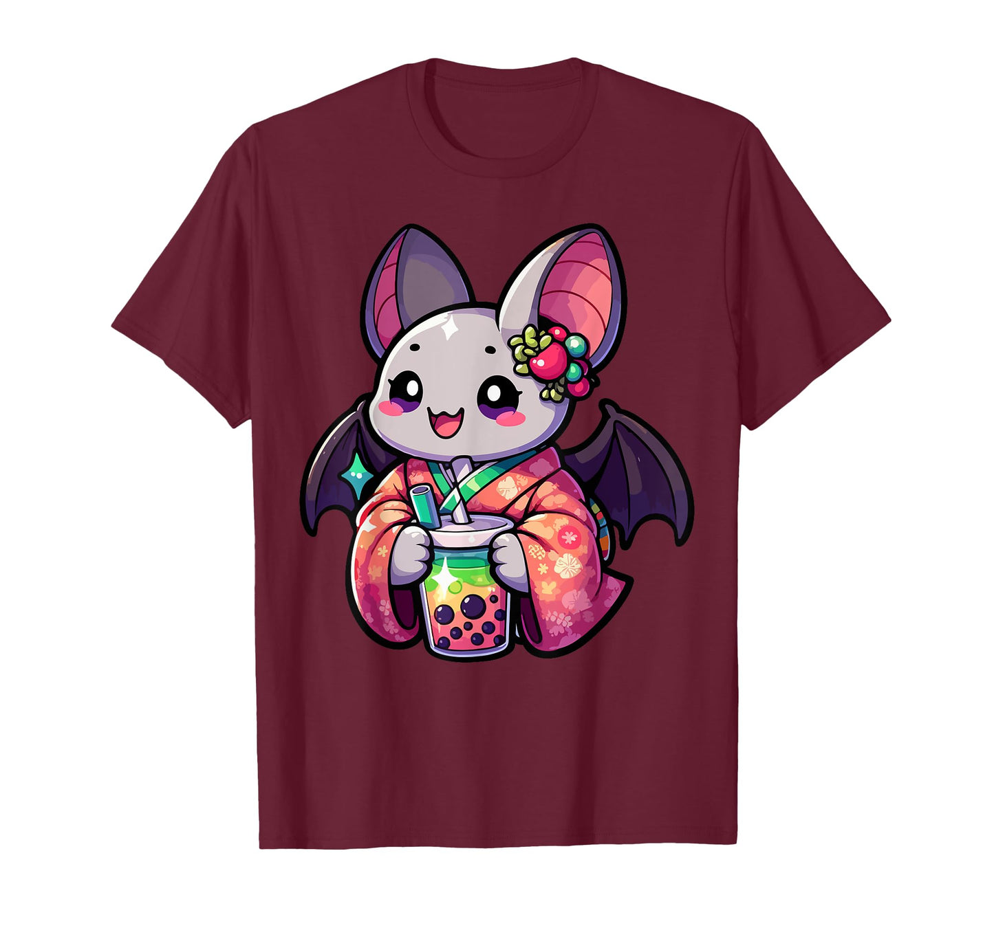 Bat Bubble Boba Tea Anime Cute Kawaii T-Shirt