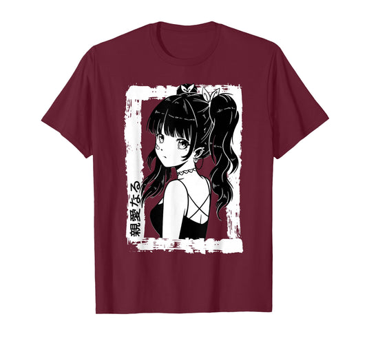 Anime Goth Girl Otaku Japanese Aesthetic Vaporwave Anime T-Shirt