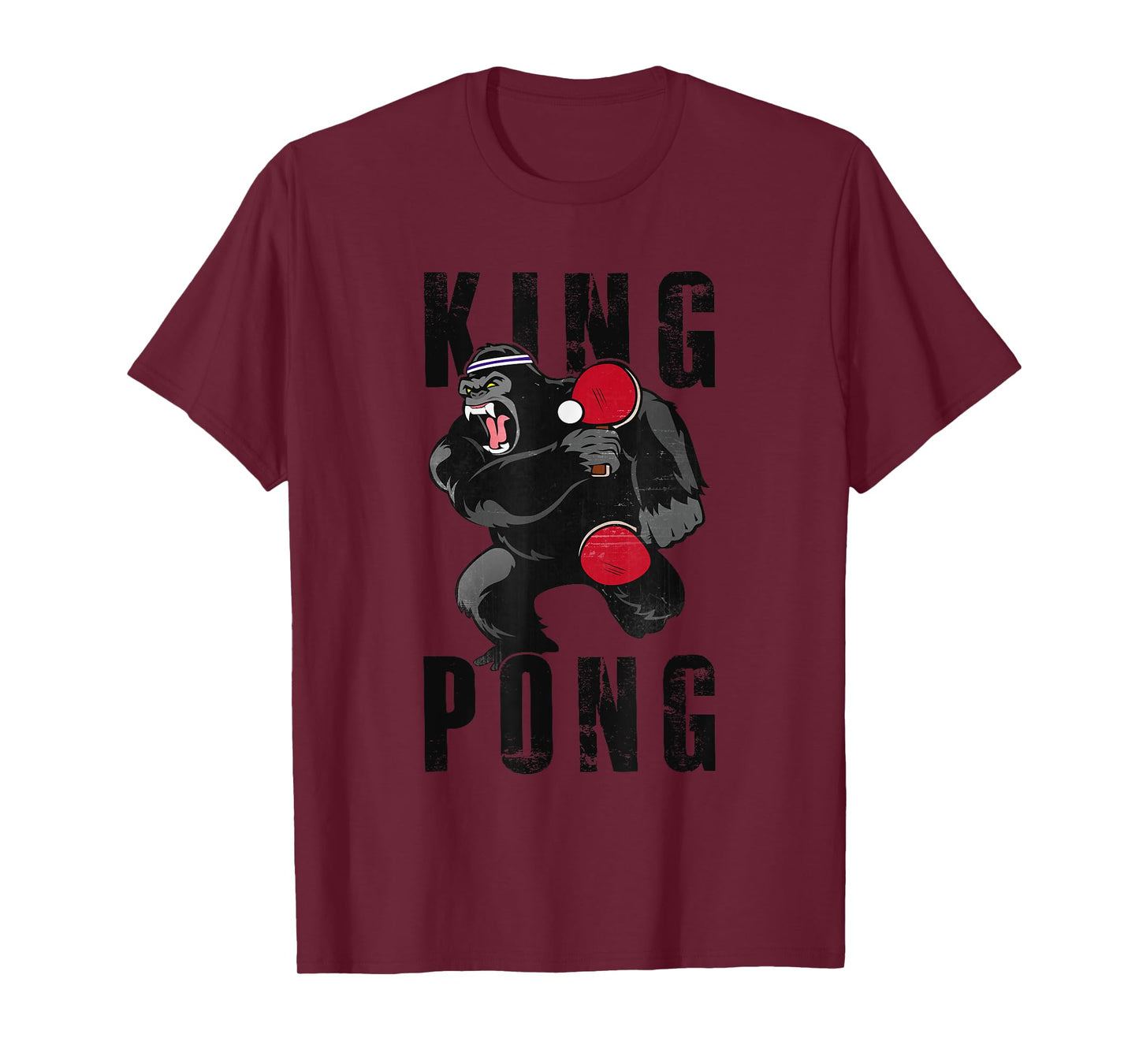 Vintage King Pong - Ping Pong Table Tennis Player Game Gift T-Shirt