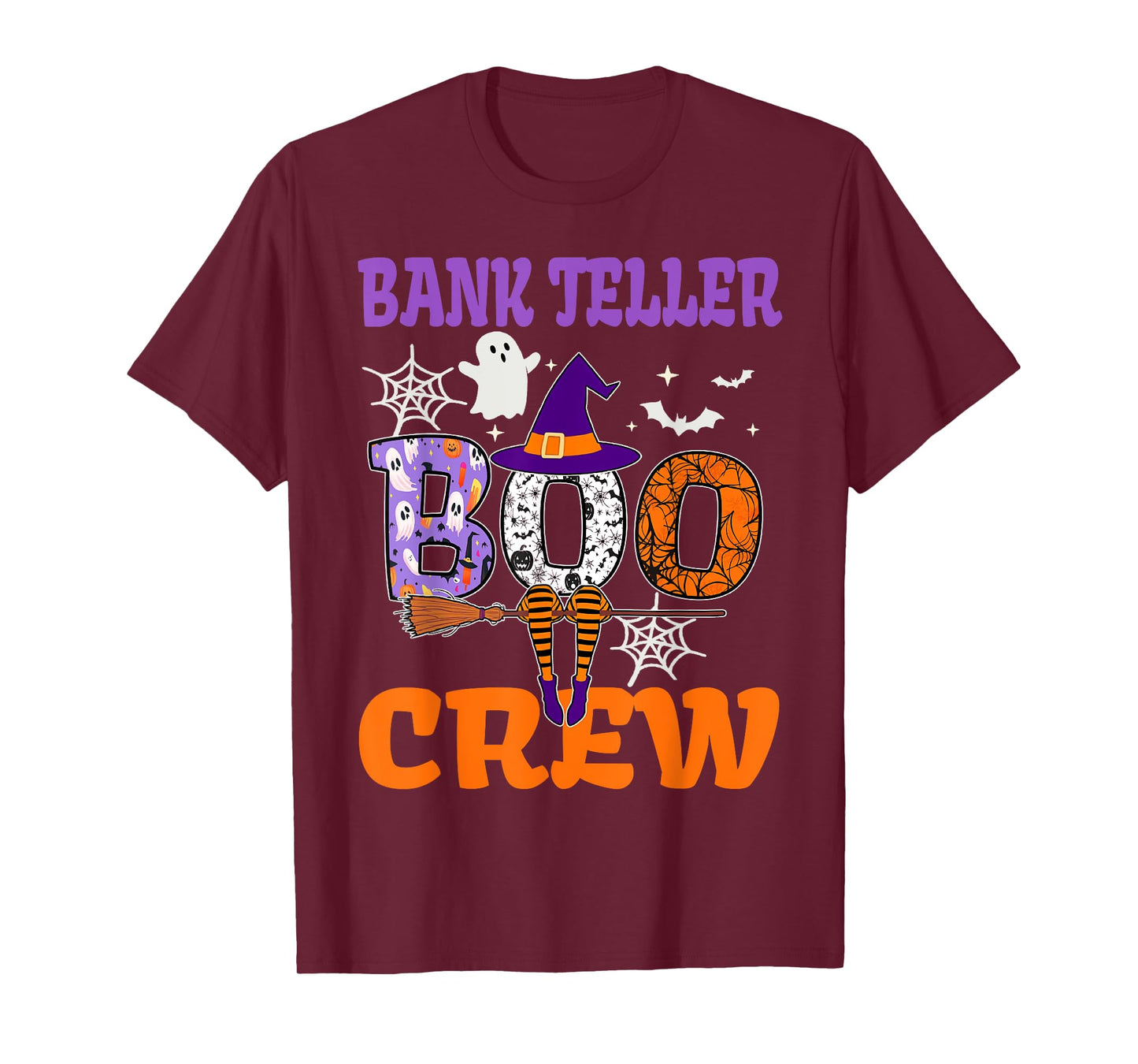 Bank Teller Boo Crew Spooky Ghost Funny Halloween Costume T-Shirt