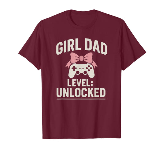 Girl Dad Level: Unlocked New Girl Dad Gift for Hospital T-Shirt
