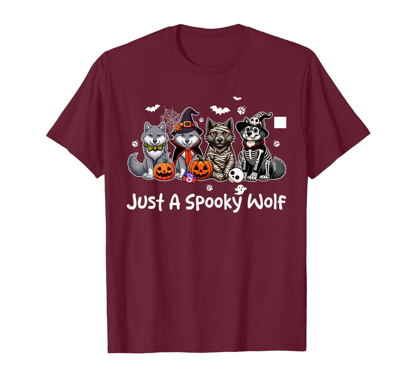 Just A Spooky Halloween Wolf Group Wolve As Witch Mummy T-Shirt