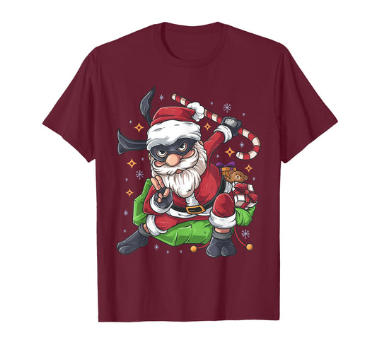 Ninja Santa Claus Candy Cane Funny Christmas Holiday T-Shirt