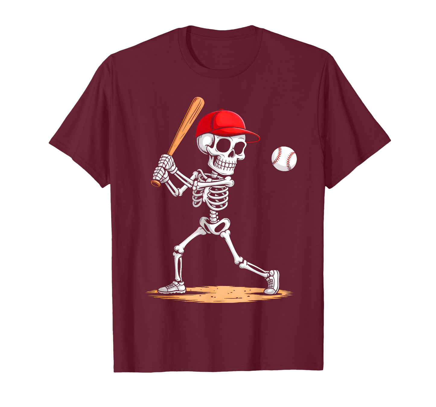 Halloween Shirt For Boys Kids Skeleton Baseball Halloween T-Shirt