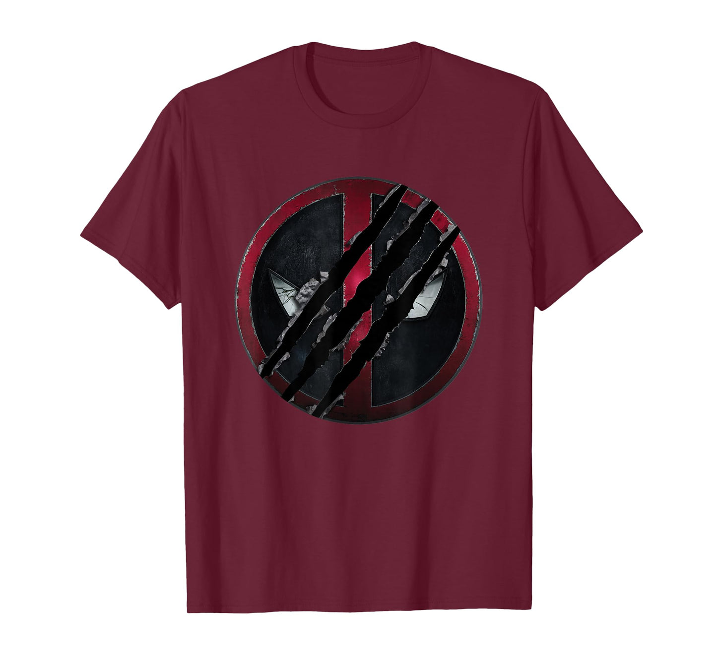 Marvel Deadpool & Wolverine Distressed Slashed Movie Logo T-Shirt
