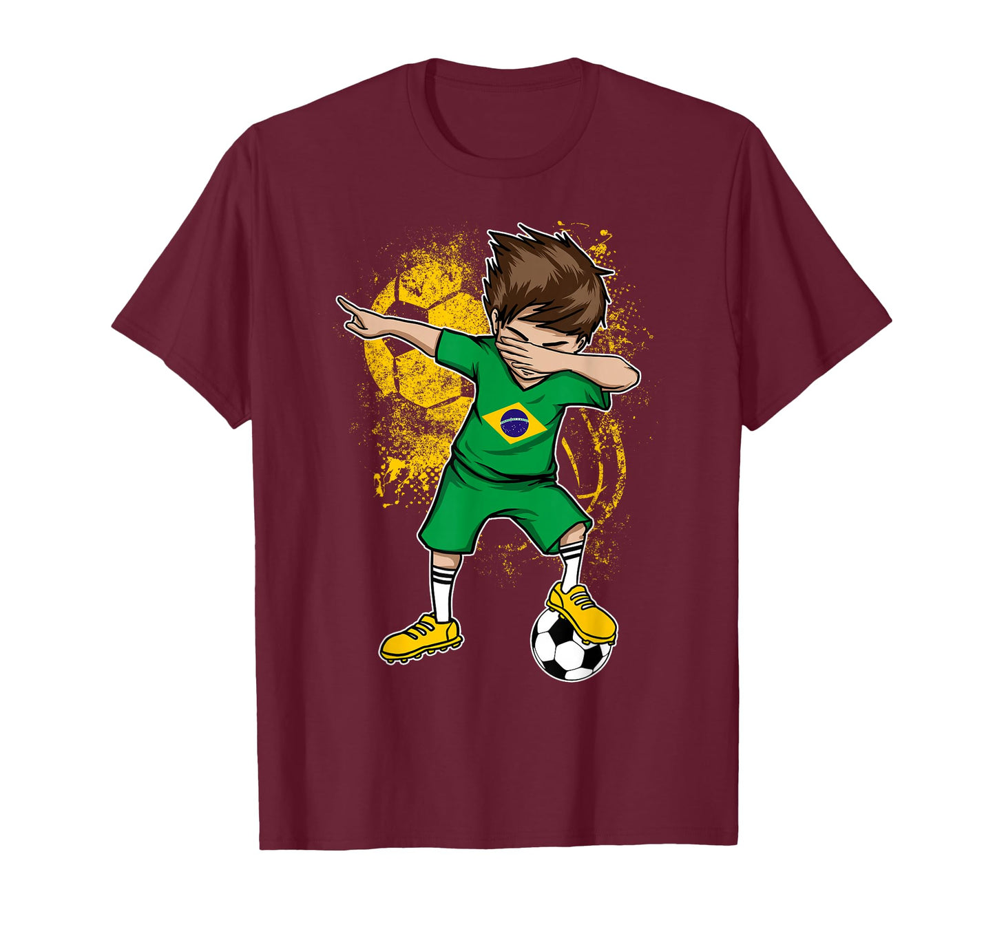 Dabbing Boy Brazil Soccer Shirt Jersey Brasil Football Tee T-Shirt