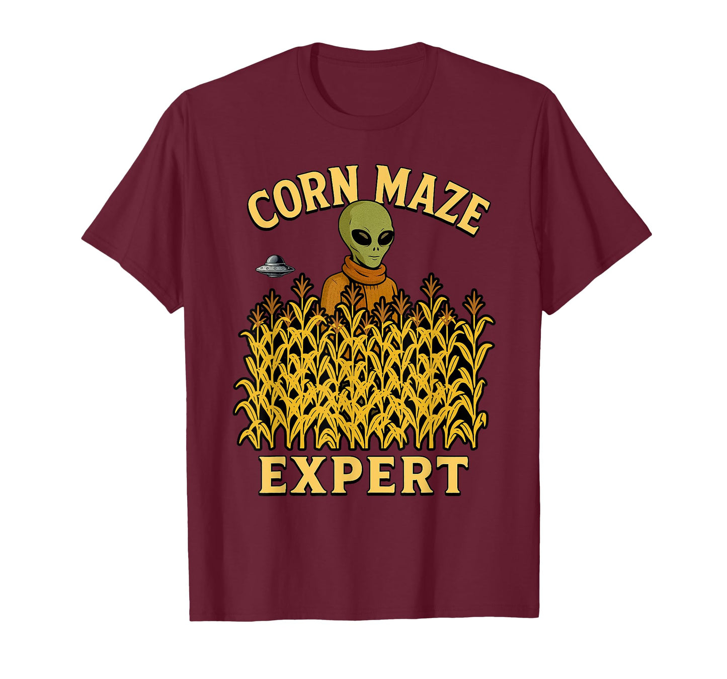 Funny Alien Corn Maze Expert Fall Kids Halloween UFO Rizz T-Shirt