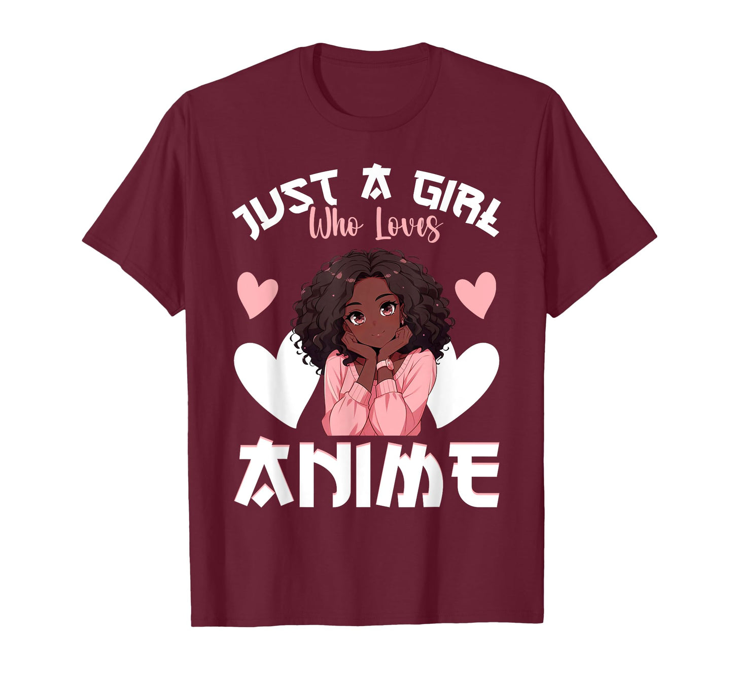 Just A Girl Who Loves Anime African American Anime Merch T-Shirt