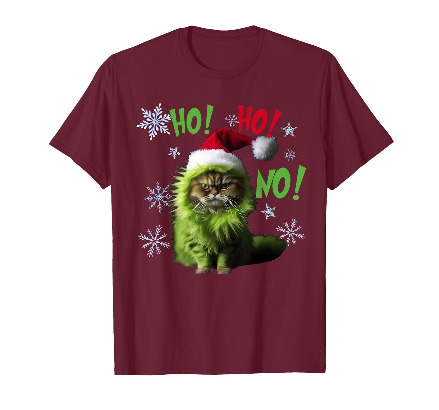 Ho Ho No - Funny Bad Cat Christmas T-Shirt