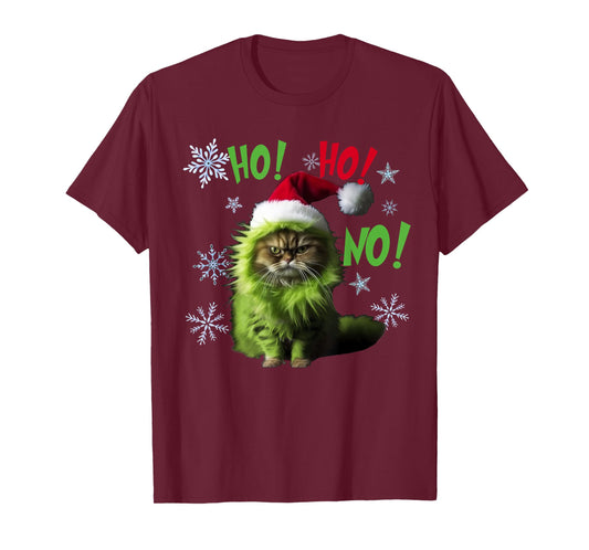 Ho Ho No - Funny Bad Cat Christmas T-Shirt