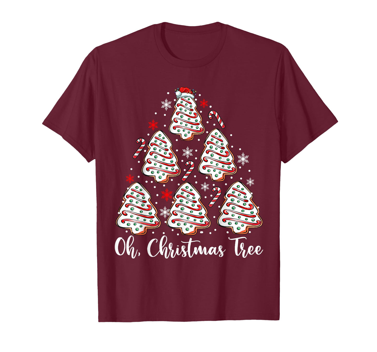Oh Christmas Tree Cakes Debbie Becky Jen Cake Lovers Xmas T-Shirt