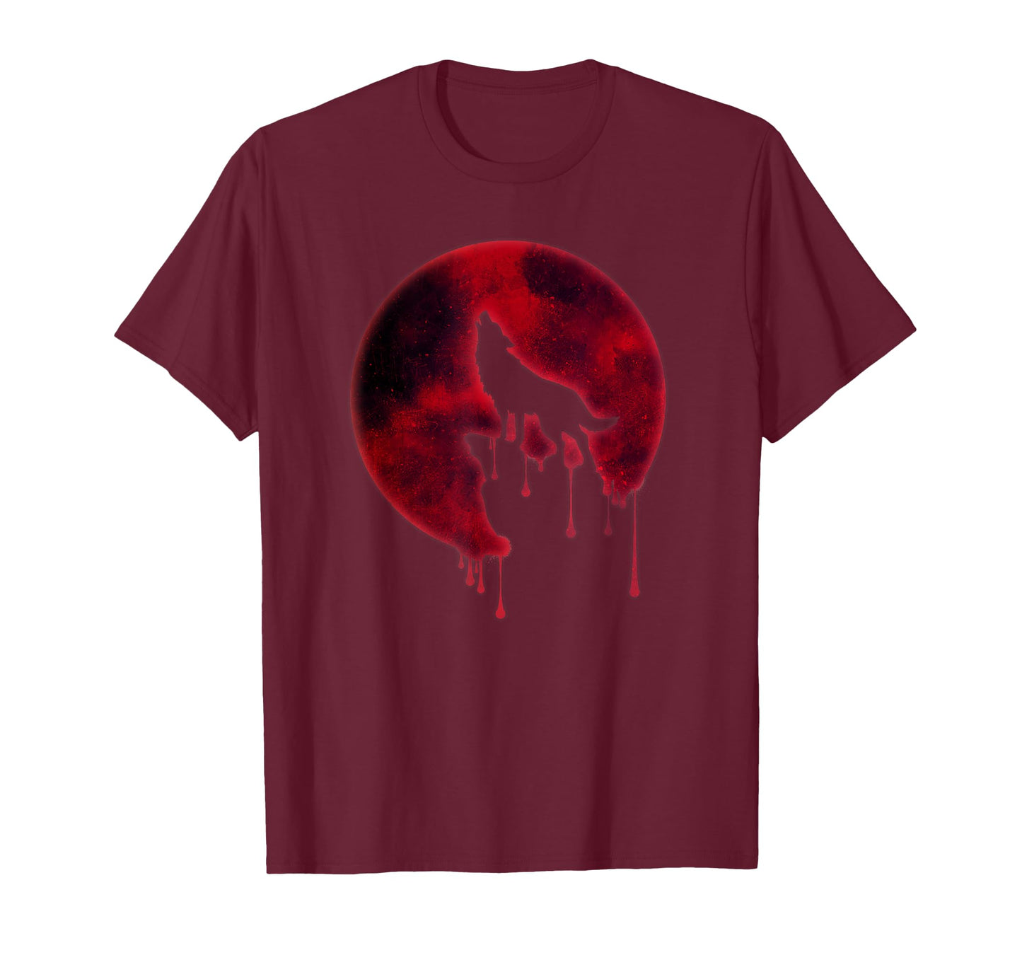 Full Moon T-Shirt Howling Wolf Galaxy Blood Moon Eclipse Tee
