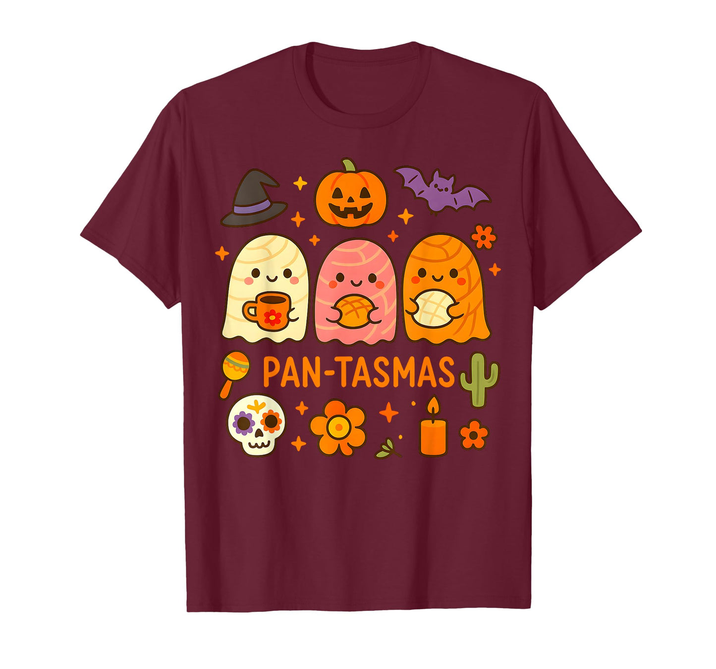 Pantasmas Cute Ghost Spooky Mexican Halloween for Women Men T-Shirt