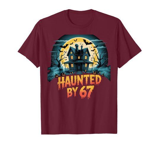 Haunted by 67 Funny Six Seven Meme 6 7 Halloween Costume T-Shirt