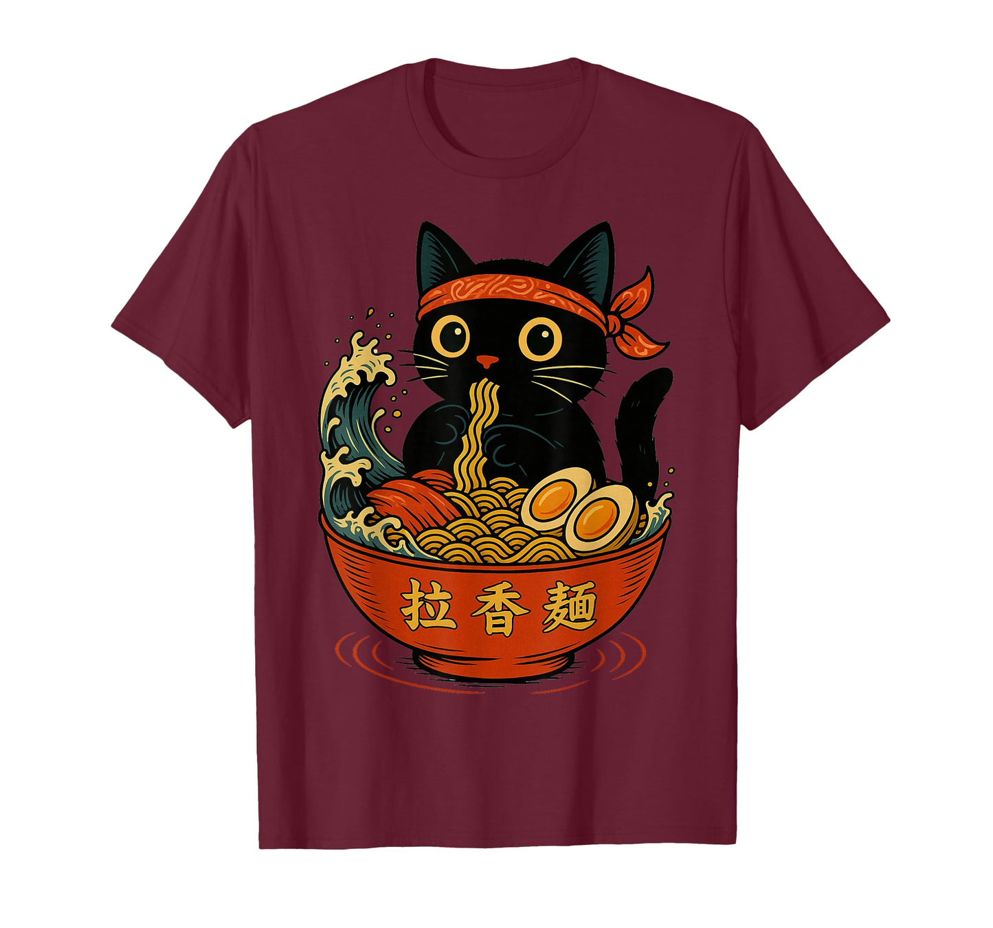 Funny Kawaii Cat Ramen Wave Aesthetic Japanese Ramen Cat T-Shirt