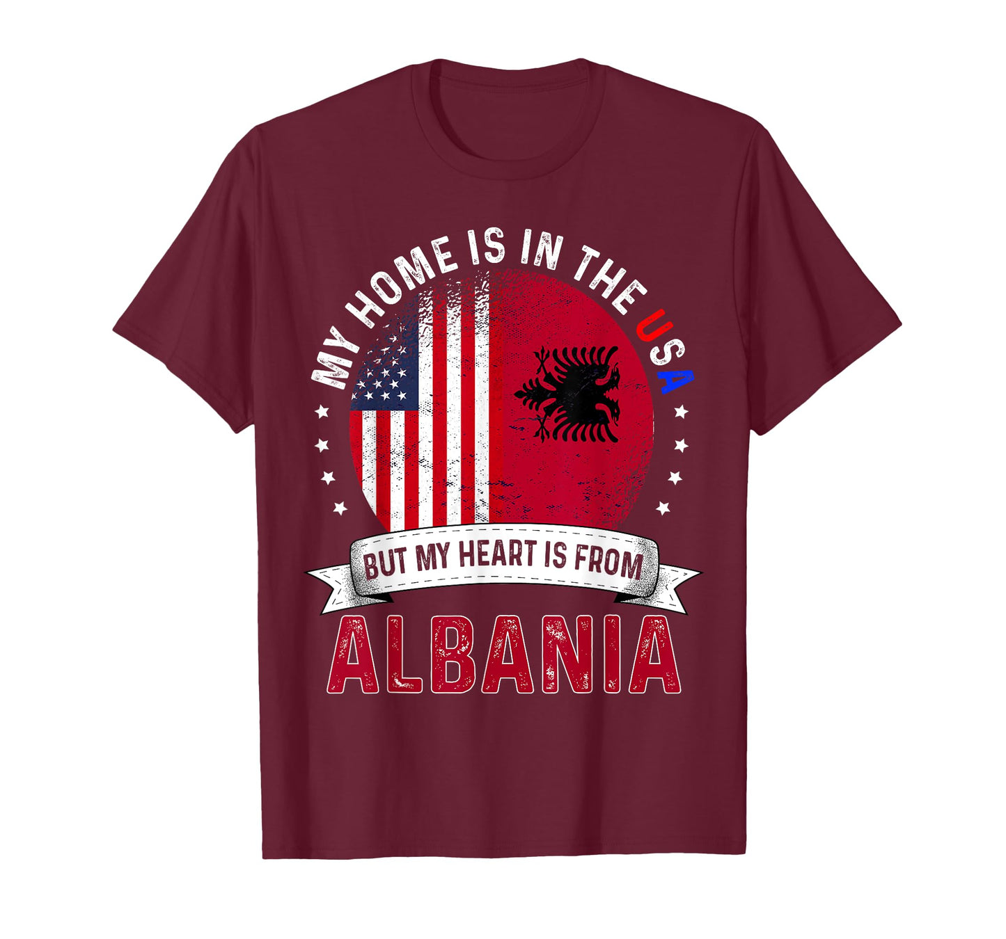 Albanian American Patriot Heart is from Albania Flag T-Shirt