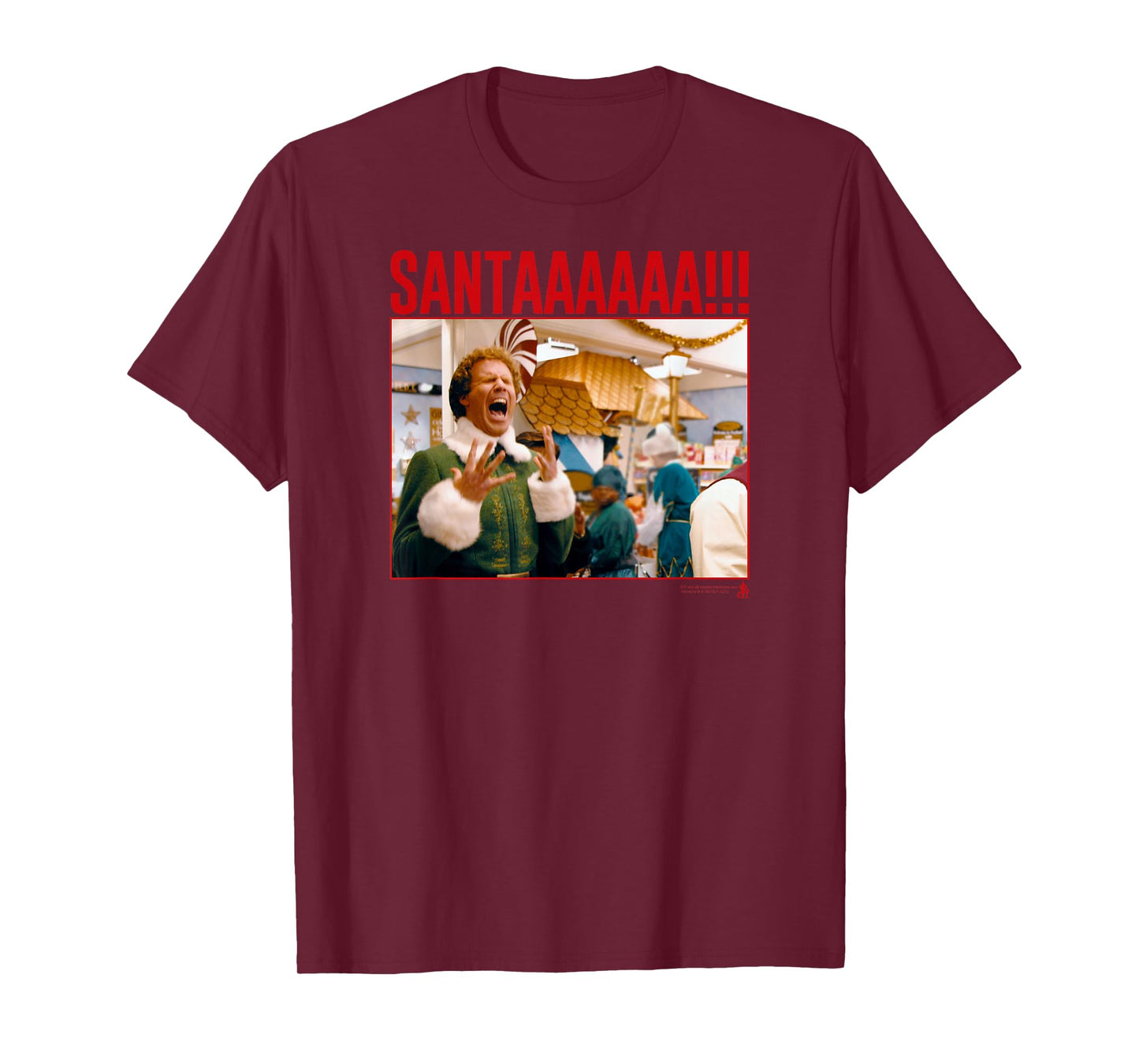 Elf Santa Scream Funny Christmas T-Shirt