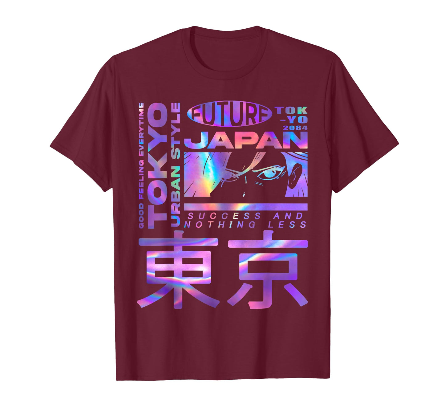 Japanese Cyberpunk Tokyo Anime Girl Eyes Vaporwave Aesthetic T-Shirt