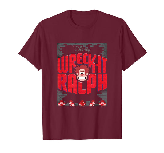 Disney Wreck-It Ralph Wrecked Brick Wall Video Game Sprites T-Shirt