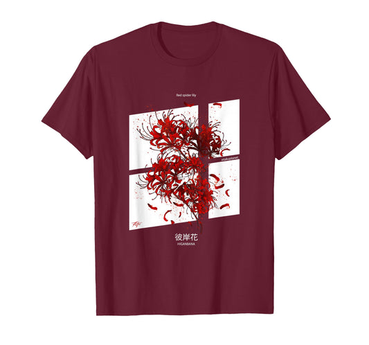 Higanbana or Red Spider Lily in Angular Grunge Anime T-Shirt