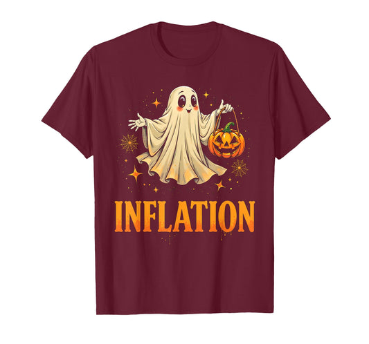 Inflation Halloween 2025 Costume Cute Ghost Matching Family T-Shirt