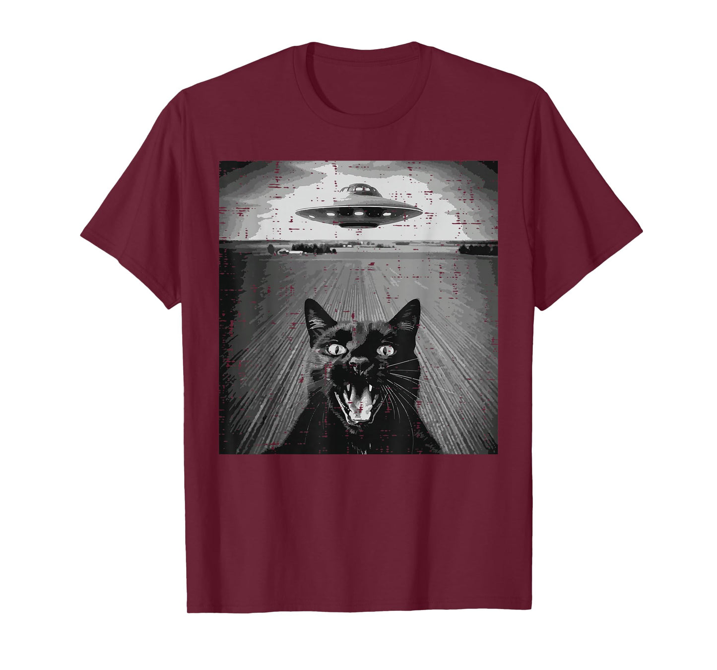 Black Cat UFO Selfie Funny Meme Kitten Alien Men Women Kids T-Shirt