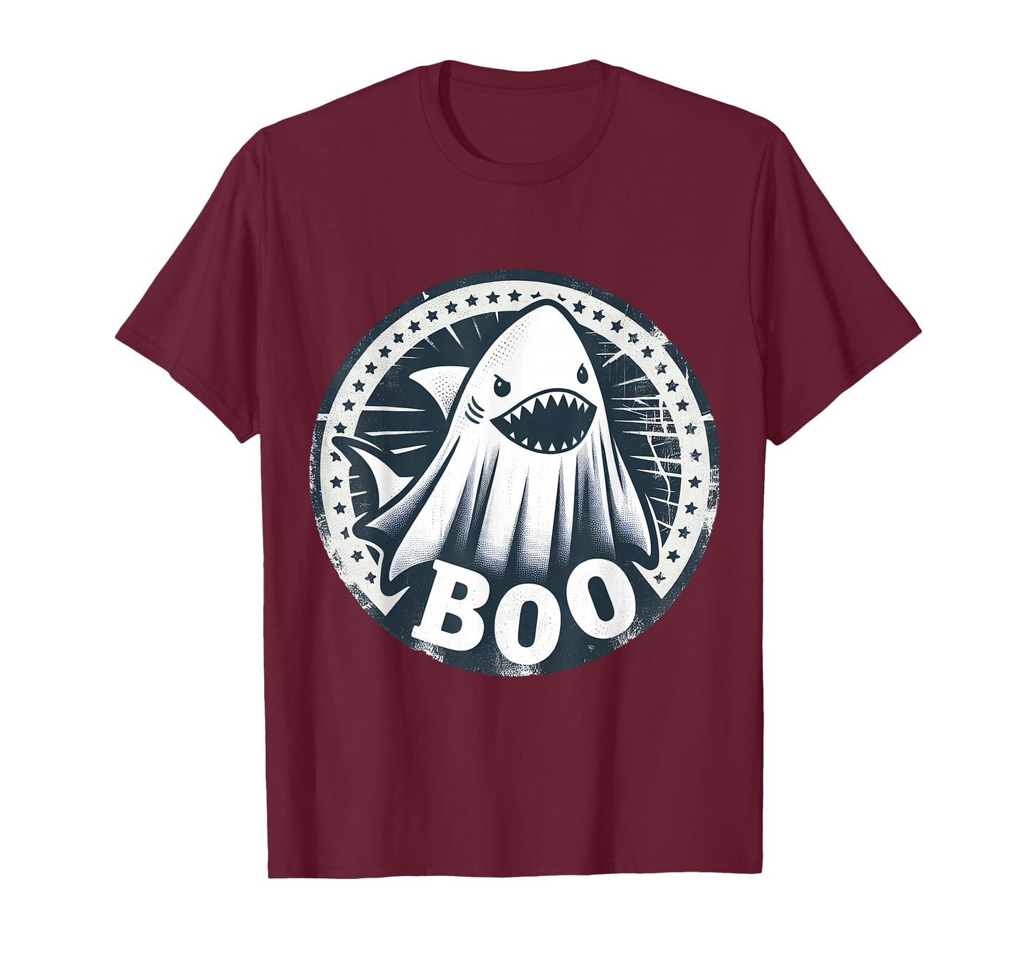 Boo Ghost Shark Funny Halloween Costume T-Shirt