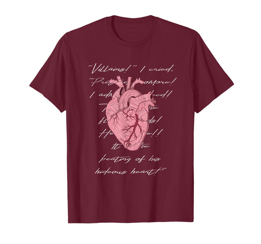 Poe The Beating Tell Tale Hideous Heart Creepy Morbid Design T-Shirt