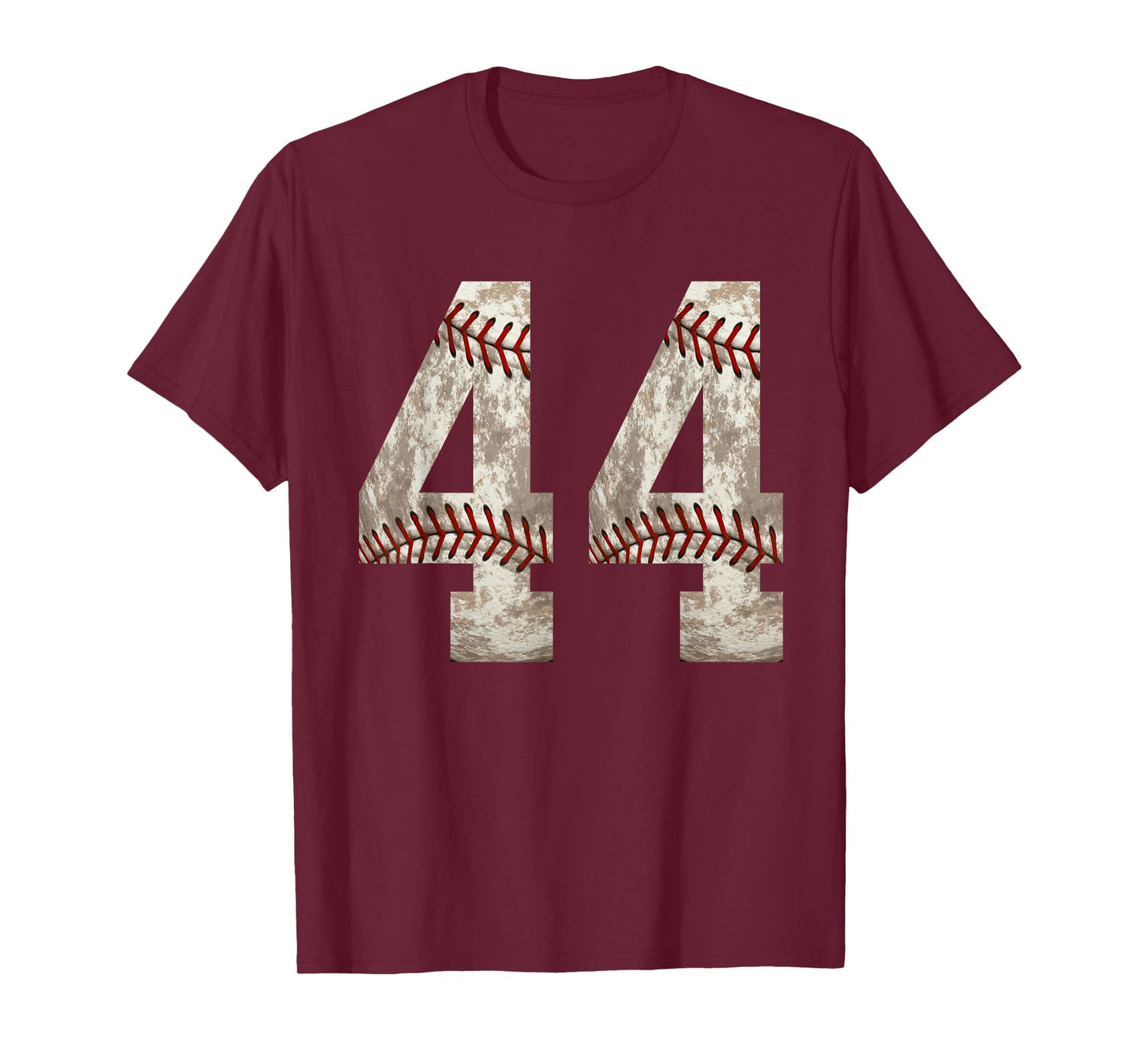 Baseball Jersey Number 44 Outfit Distressed Ball Design T-Shirt