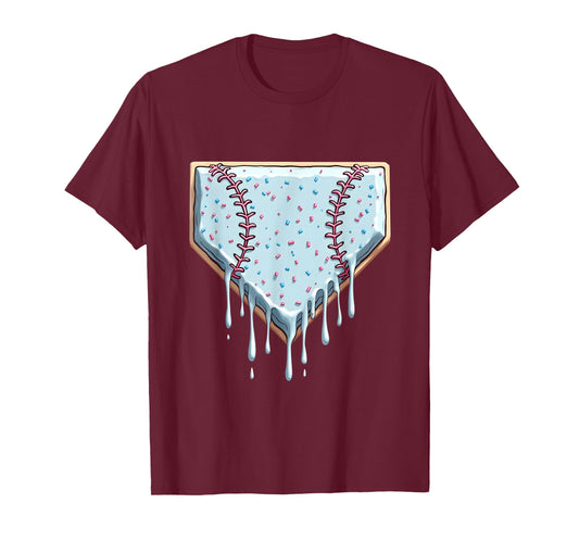 Baseball Ice Cream Dripping Youth Toddler Women Kids Boys T-Shirt