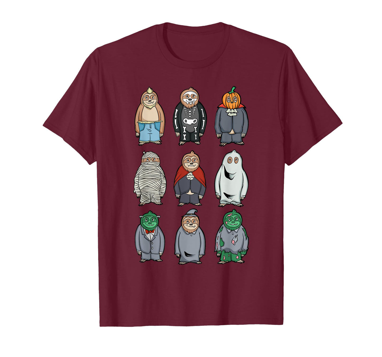 Sloth Halloween as Ghost Mummy Zombie Sloth Kids Boys T-Shirt