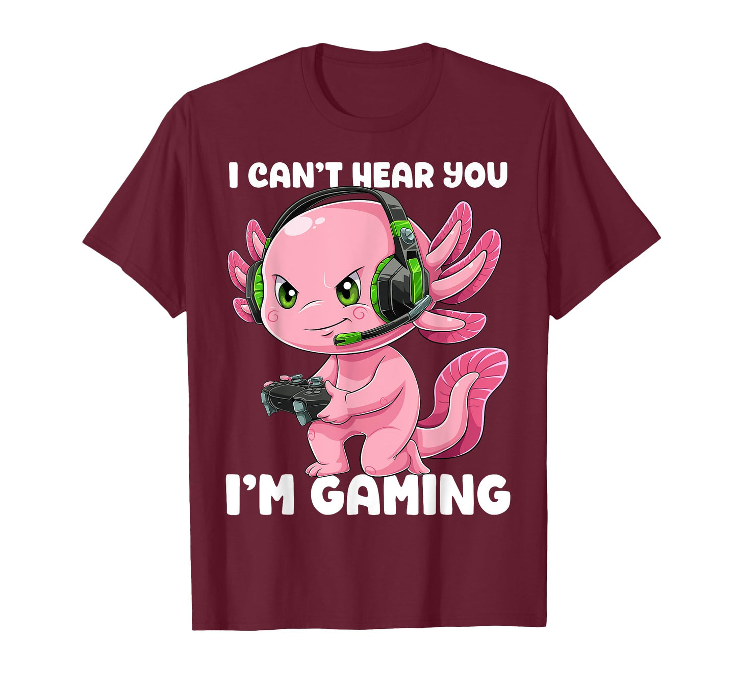 Gamer Axolotl Shirt Gamesolotl Fish Gaming Video Gamer Anime T-Shirt