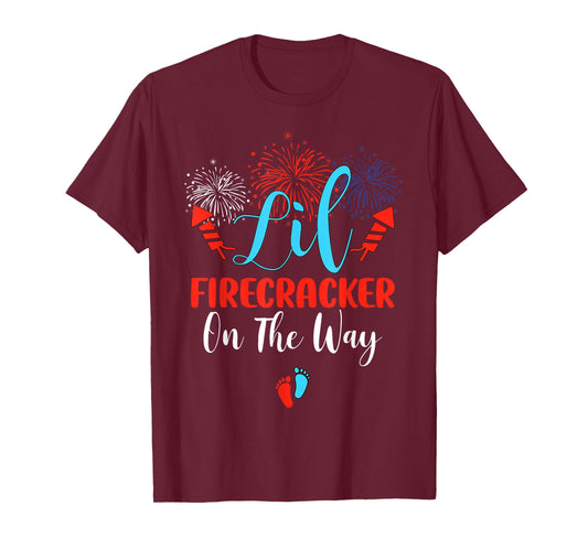 4th of July Pregnancy tee Lil' Firecracker On The Way T-Shirt
