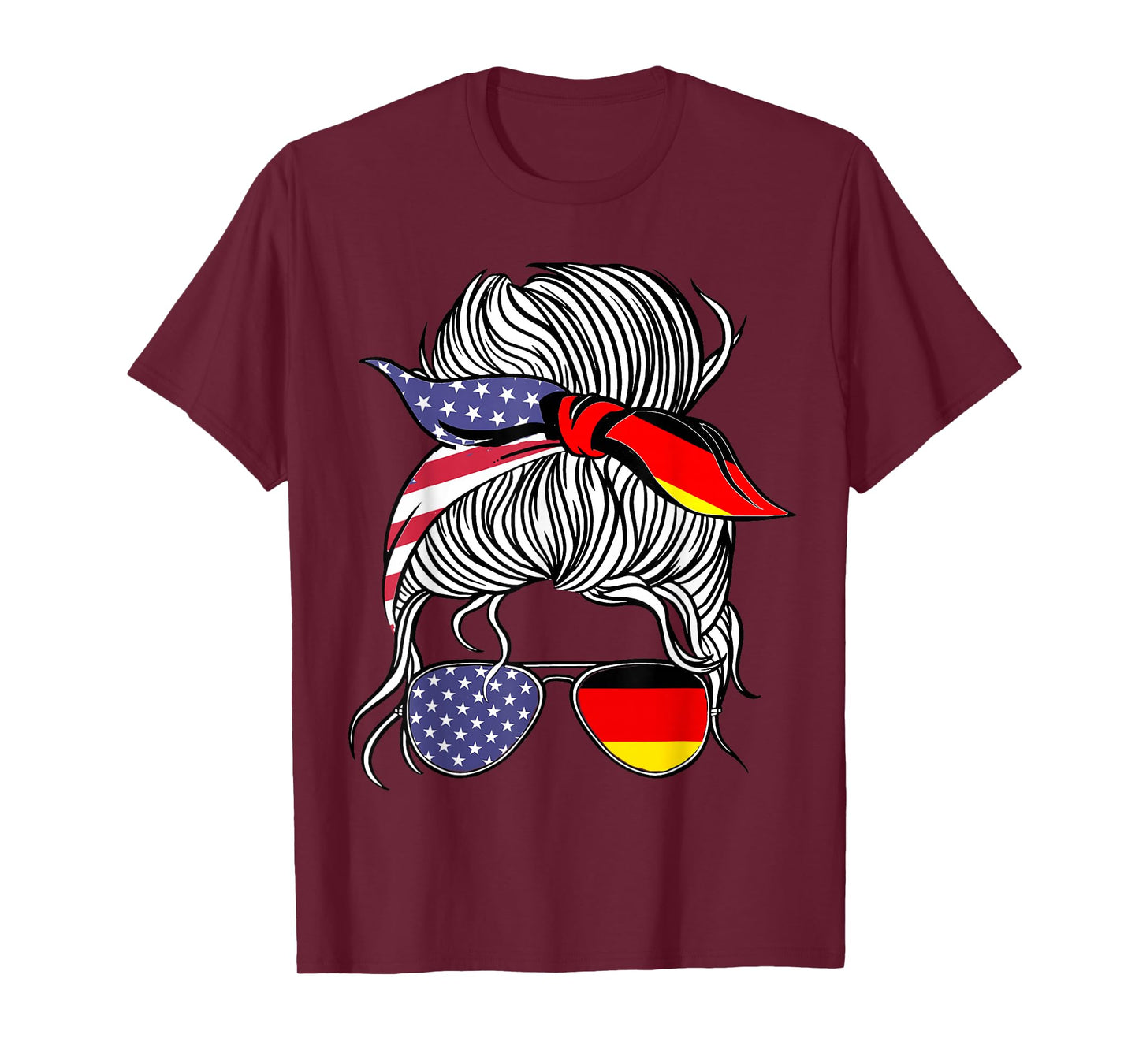 German American Patriot Grown Proud Women Girl Flag T-Shirt