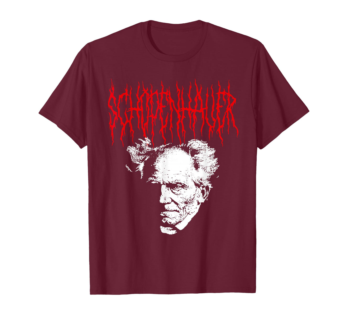 Arthur Schopenhauer Death-Metal Style Philosophy Design T-Shirt