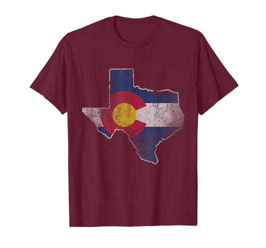 Texas Colorado Flag Family Men Women Kids T-Shirt
