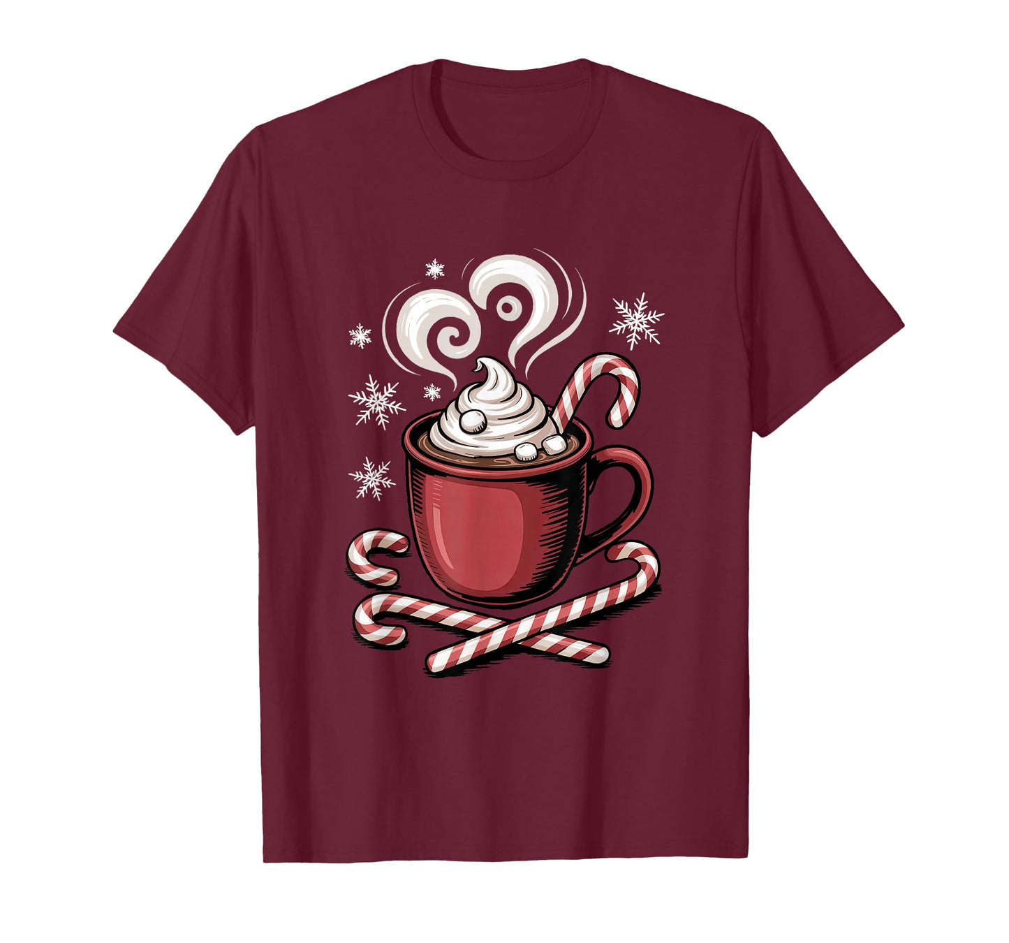 Hot Cocoa Cozy Christmas Candy Cane Lover Hot Chocolate T-Shirt