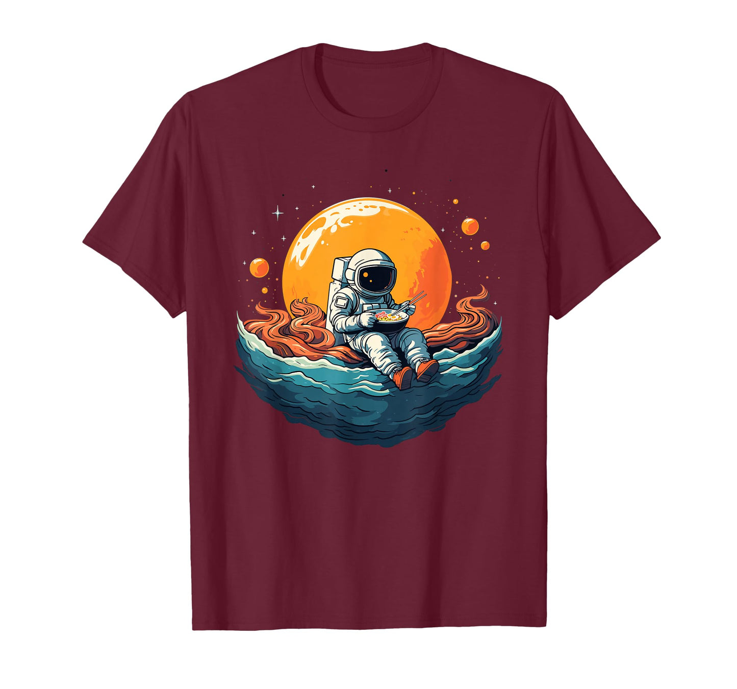 Astronaut Ramen Anime Space Womens Kids Mens Graphic T-Shirt