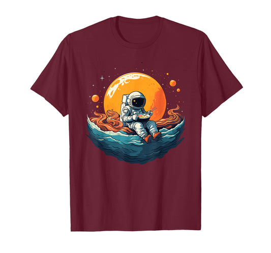 Astronaut Ramen Anime Space Womens Kids Mens Graphic T-Shirt