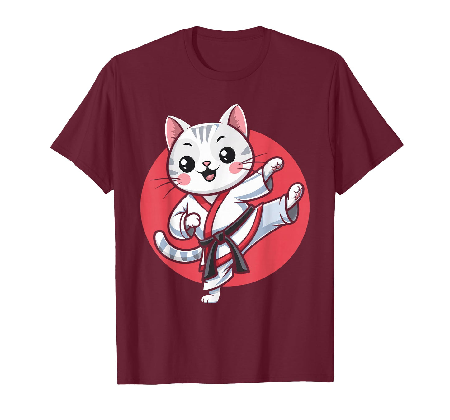 Japanese Cat Karate Kawaii jiu Jitsu Women Girls Kids T-Shirt