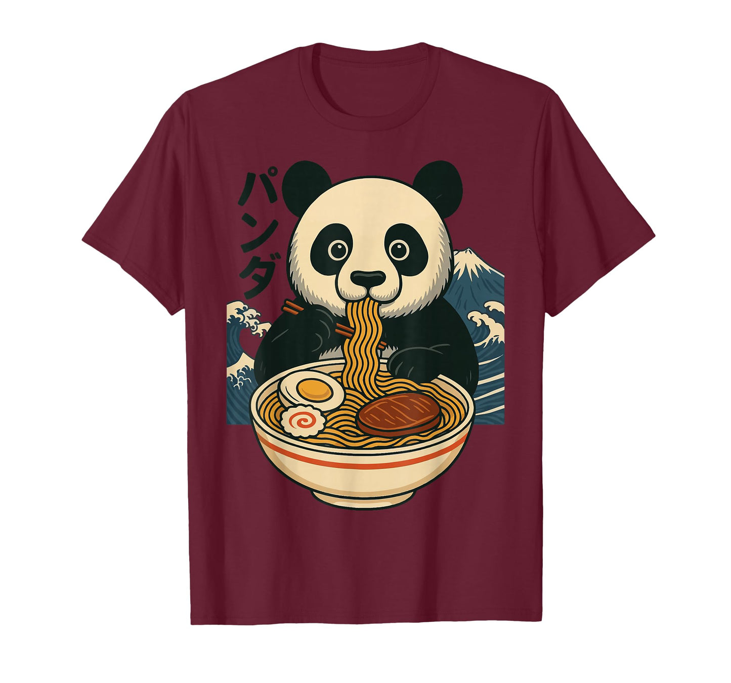 Anime Panda Eating Ramen Japanese Japan T-Shirt