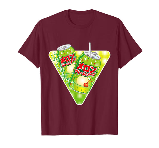 Kawaii Melon Soda Vaporwave Aesthetic & Japanese Kanji T-Shirt