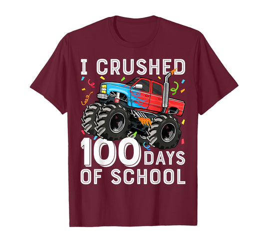100 Days of School Monster Truck 100th Day of School Boys T-Shirt
