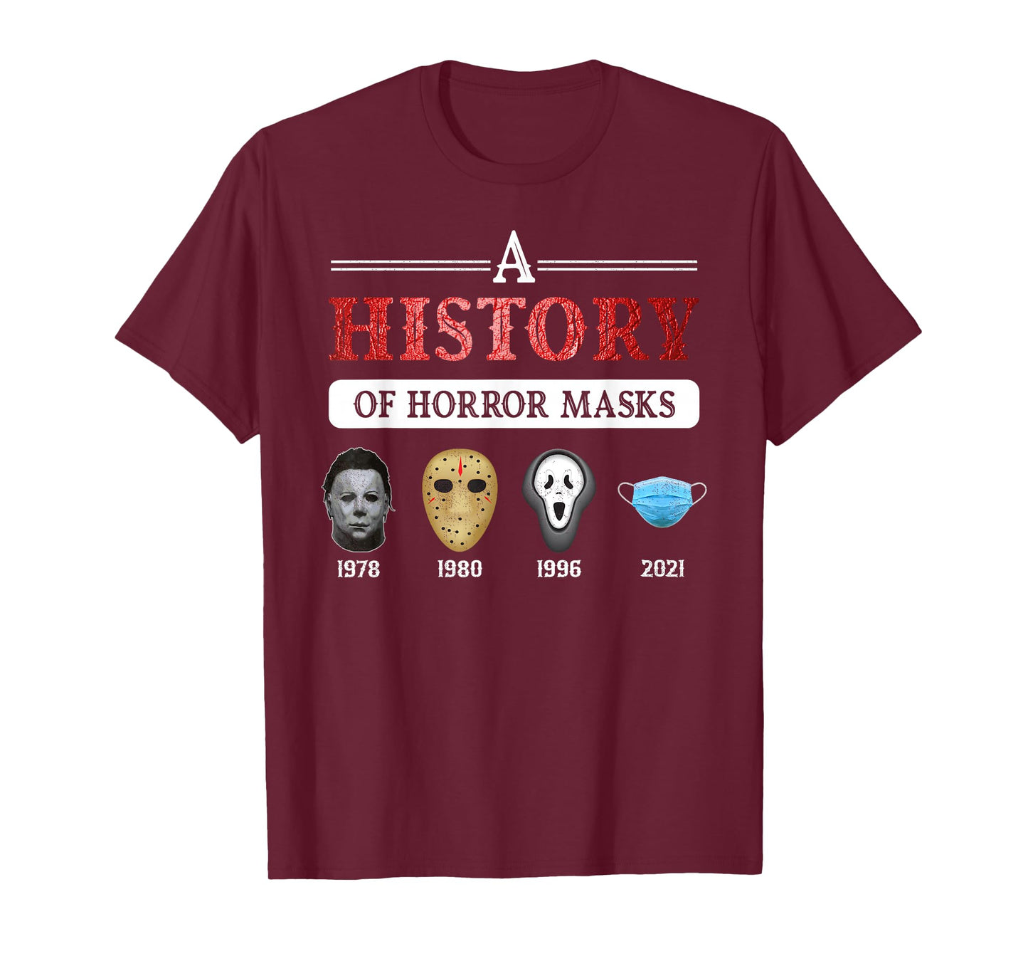 True Crime & Serial Killer A History Of Horror Masks T-Shirt